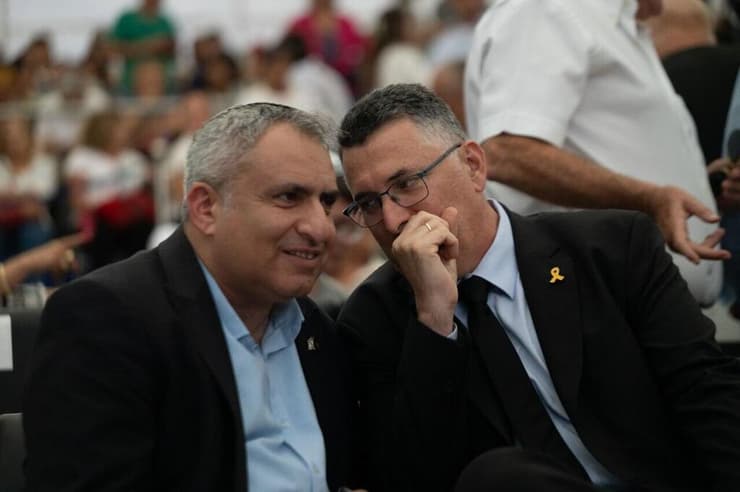 גדעון סער וזאב אלקין בטקס האזכרה הממלכתי לזאב ז'בוטינסקי