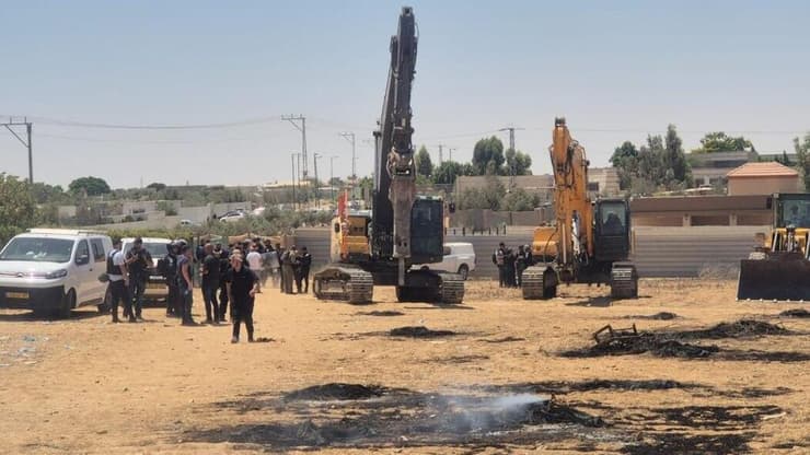 זירת ההתפרעויות על ידי תושבים בדואים בישוב אום בטין
