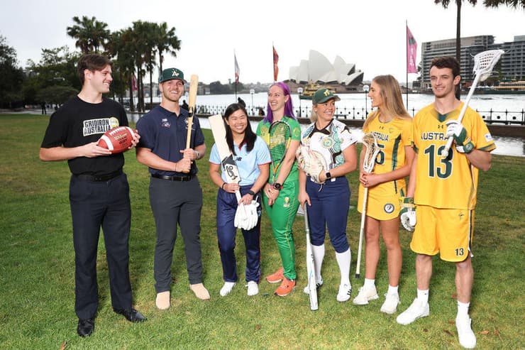 נציגים של הענפים החדשים והחוזרים באולימפיאדת לוס אנג'לס 2028 (צילום: Mark Evans/Getty Images for the AOC) נציגים של הענפים החדשים באולימפיאדת לוס אנג'לס 2028