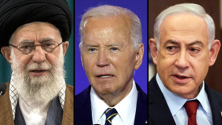 נתניהו, ביידן וחמינאי. רגע האמת (צילום: יונתן זינדל, EPA, Kevin Dietsch / GETTY IMAGES NORTH AMERICA / AFP) בנימין נתניהו עלי חמינאי ג'ו ביידן