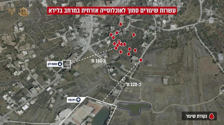נקודות השיגור במתקפת חיזבאללה (צילום: דובר צה"ל) אינפוגרפיקות החושפות את נקודות השיגור מהן תכנן ארגון החיזבאללה לירות