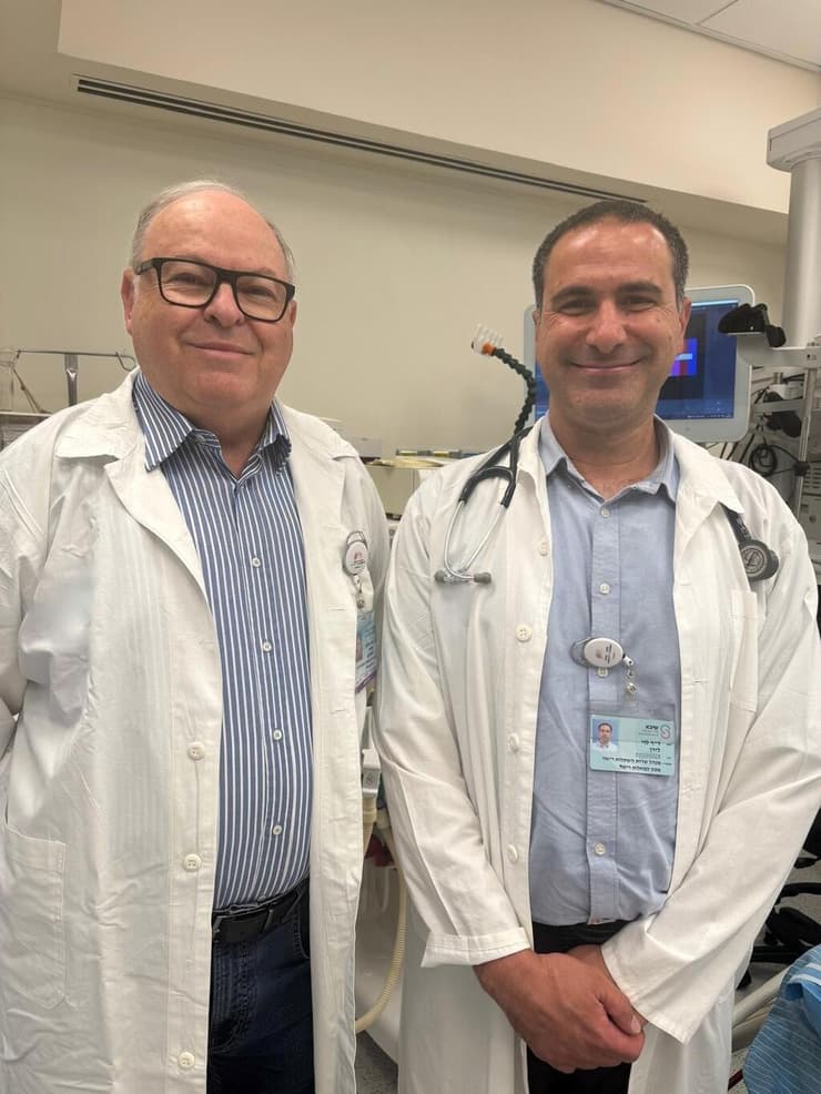 ד"ר לירן לוי, ממייסדי המרכז להשתלות ריאה בשיבא וד"ר מילטון סאוטה, כירורג חזה בעל שם עולמי..