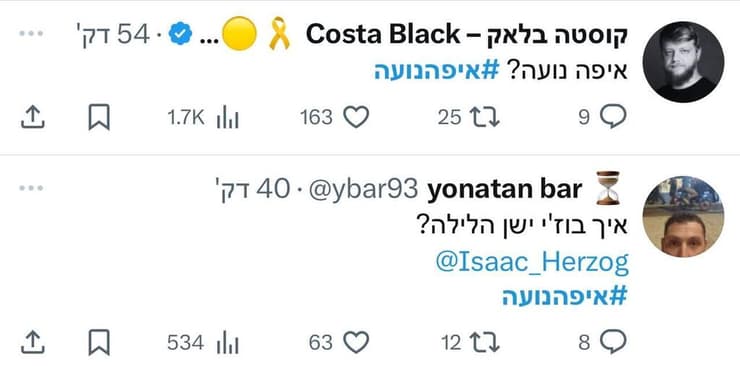 ציוצים בעקבות מעצרה של זורקת החול על איתמר בן גביר