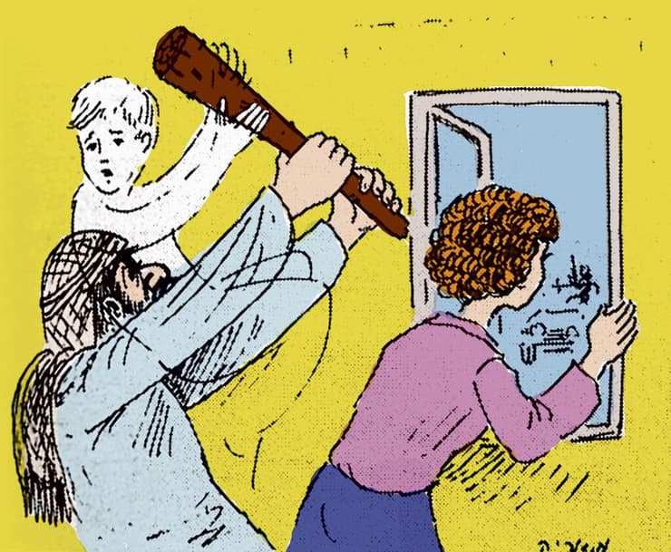 דאוד זינק אל אלה כבדה לריצוץ ראשים שהייתה תלויה על הקיר ליד יצועה של ורד והניף אותה לרוצץ את גולגולתה. בו ברגע קפא על עומדו