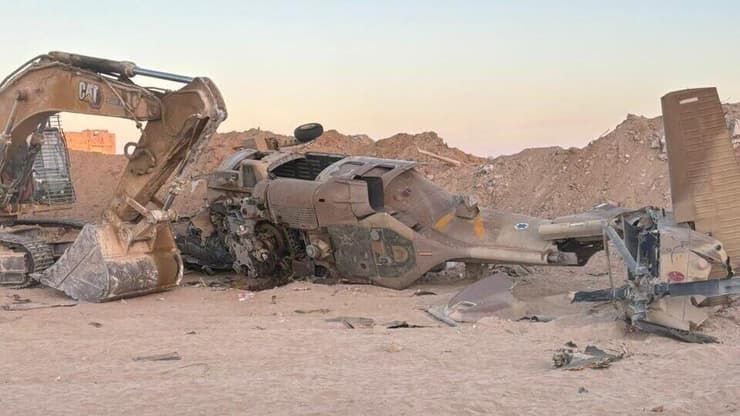 זירת תאונת המסוק ברצועה