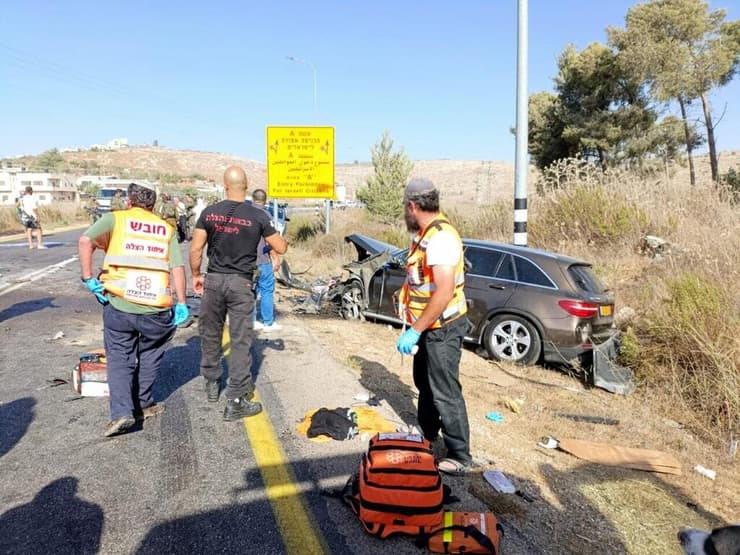 זירת התאונה בכביש 555 בשומרון