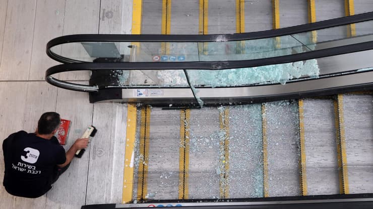 נזק בתחנת הרכבת במודיעין