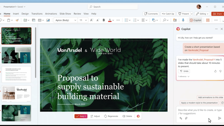 Copilot במצגות של PowerPoint