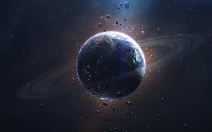 מערכת טבעתית סביב כדור הארץ (איור: Shutterstock) מערכת טבעתית סביב כדור הארץ
