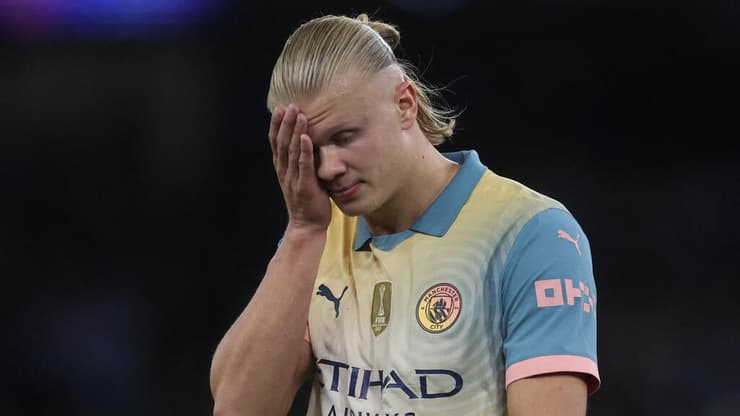 ארלינג הולאנד במשחק ליגת האלופות מול אינטר, אתמול (צילום: Reuters/Lee Smith) ארלינג הולאנד במשחק ליגת האלופות מול אינטר