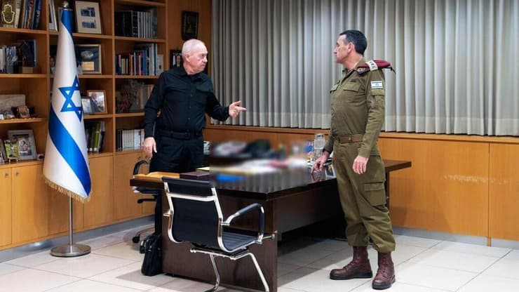 שר הביטחון יואב גלנט קיים הערכת מצב עם הרמטכ"ל הרצי הלוי