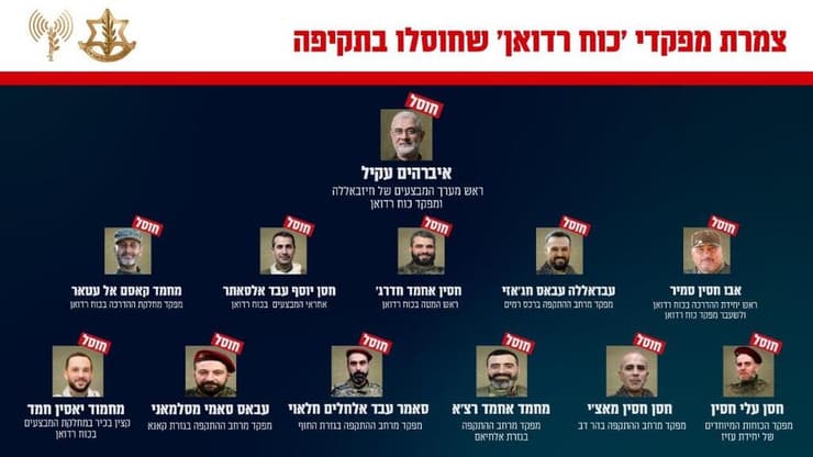 מחבלי כוח רדואן שחוסלו בלבנון