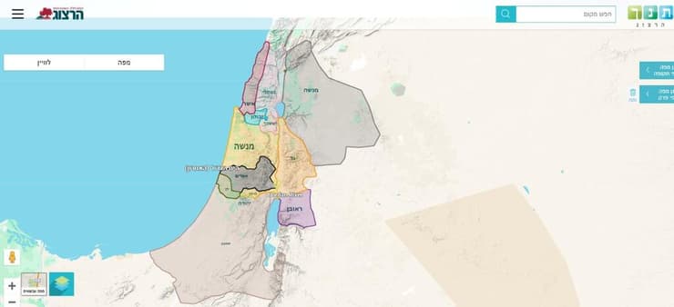 מתוך אתר התנ"ך של מכללת הרצוג. מכיל מפות עם חלוקת הארץ לנחלות בימי קדם