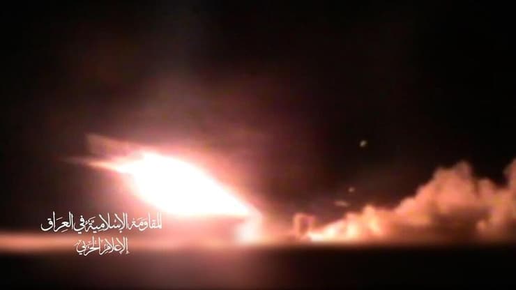 תיעוד משיגור שפרסמו המיליציות תיעודי תקיפות לכאורה נגד ישראל של "ההתנגדות האסלאמית בעיראק"