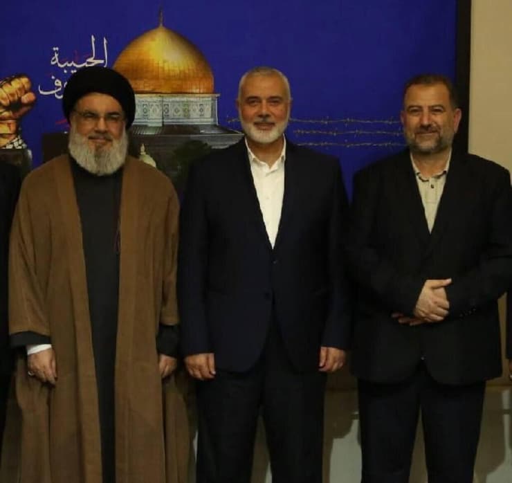 סאלח אלעארורי, איסמעיל הנייה וחסן נסראללה