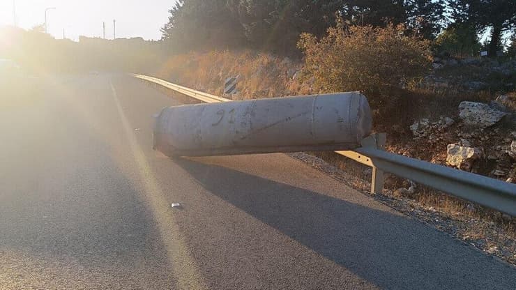 חלקי יירוט של הטיל ששוגר מתימן