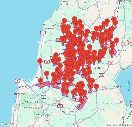 מטח רקטות לעבר מועצות אזוריות עמק יזרעאל