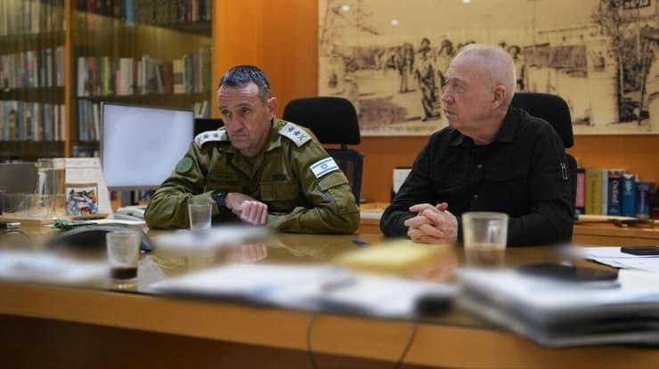 שר הביטחון יואב גלנט בהערכת מצב עם הרמטכ"ל הרצי הלוי ובכירי צה"ל