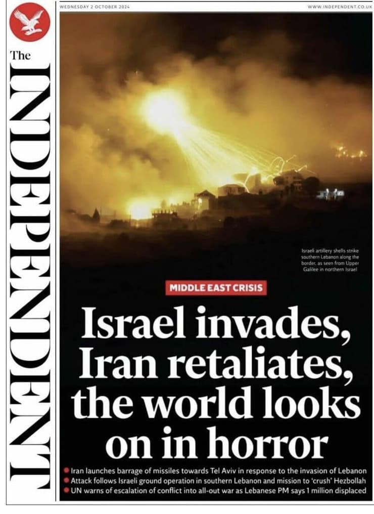 סיקור בעולם של המתקפה האיראנית כותרות עיתונים ואתרים