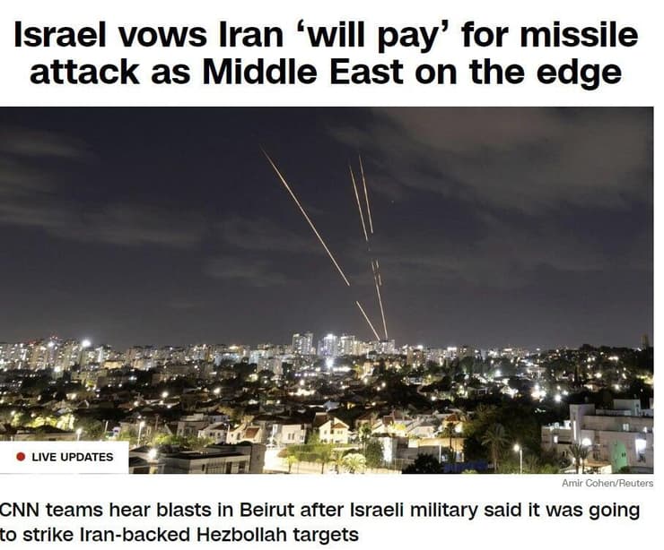 סיקור בעולם של המתקפה האיראנית כותרות עיתונים ואתרים