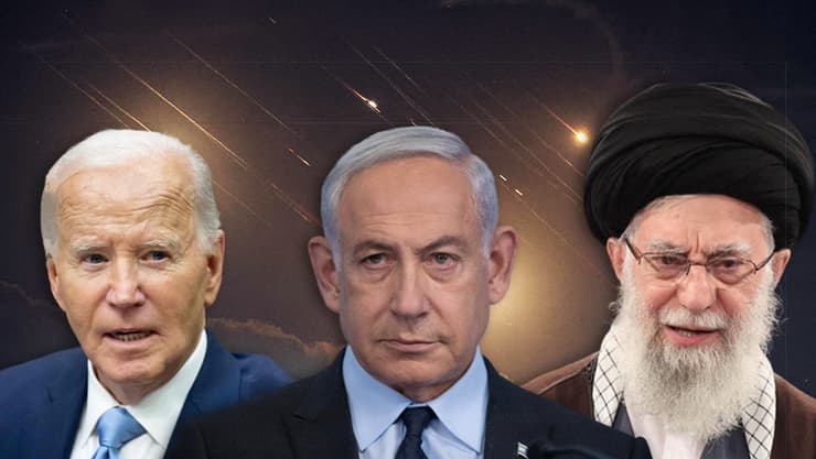 ישראל תלך "צעד אחד יותר מדי"? החשש והתסכול בבית הלבן (צילום: אלכס קולומויסקי, SAUL LOEB / AFP) עלי חמינאי בנימין נתניהו ג'ו ביידן