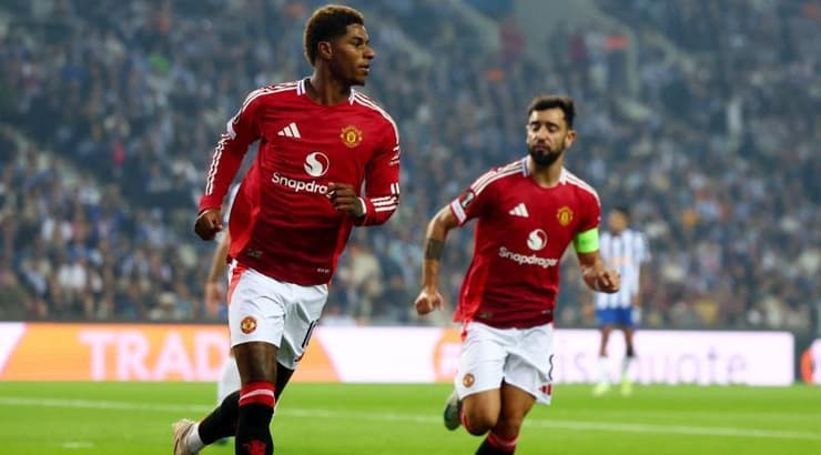 מרקוס רשפורד חוגג עם ברונו פרננדש