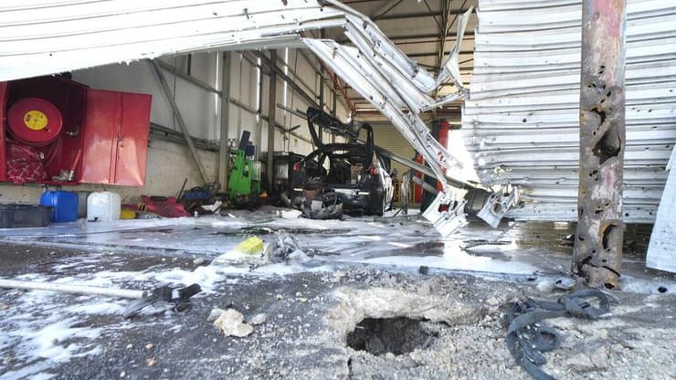 שריפה במוסך בקריית שמונה בעקבות נפילה