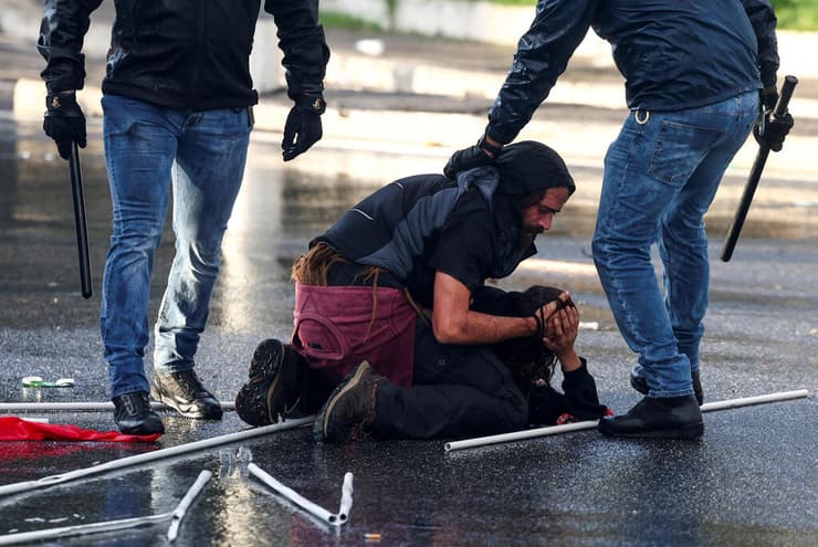 הפגנה פרו-פלסטינית לקראת ציון שנה למלחמה ב רומא איטליה