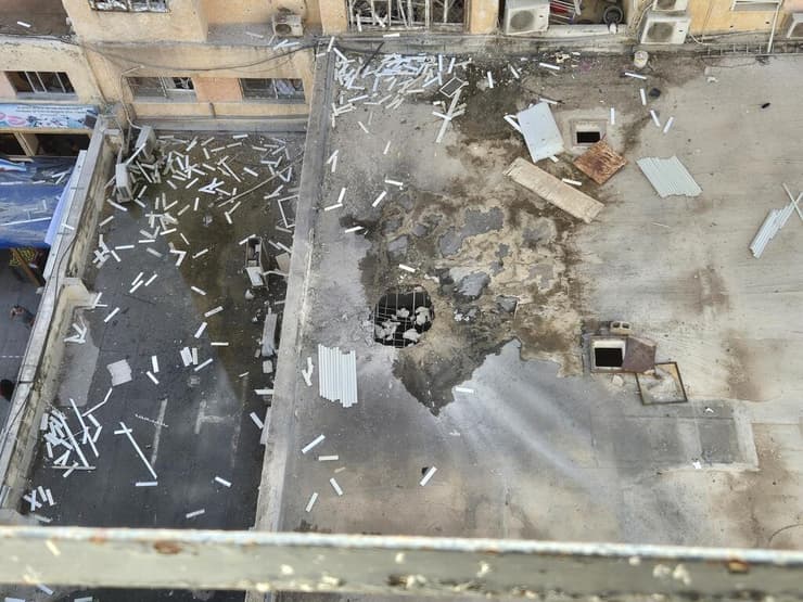 הבניין שנפגע מנפילת טיל בשדרות ירושלים בקריית ים