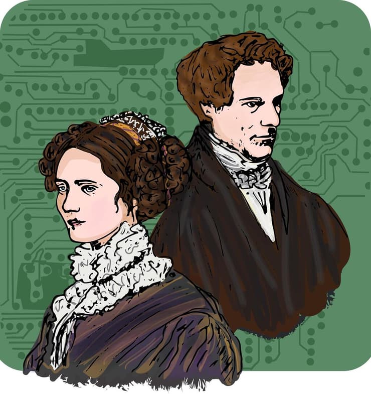 הוקסמה מן ההמצאה. לאבלייס וצ'רלס בבג', שפיתח את "מנוע ההפרשים" – מכונת חישוב פורצת דרך