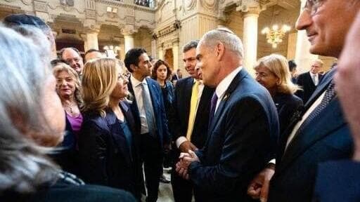 מלוני בטקס באיטליה (צילום: Filippo Attili, Chigi Palace) ראש הממשלה האיטלקי, מלוני, מנציח את אירועי ה-7 באוקטובר באיטליה