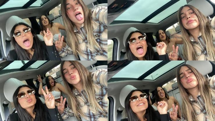 נטע דוד עם חברותיה רז מזרחי ז"ל קים דוקרקר ז"ל בדרך למסיבה נובה (צילום: באדיבות נטע דוד) נטע דוד רז מזרחי קים דוקרקר בדרך למסיבה נובה