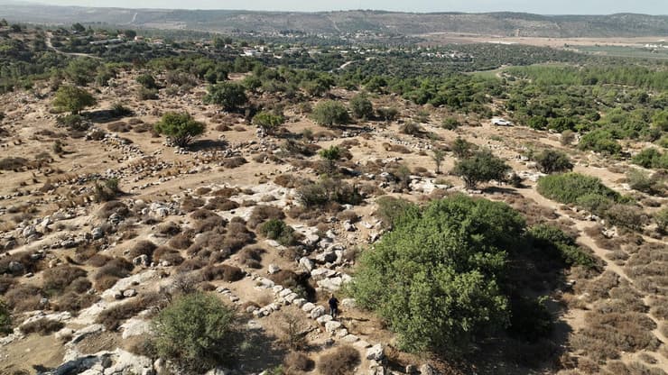 אתר העתיקות ח'רבת אום א-רוס, מבט אווירי