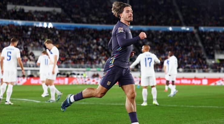 ג'ק גריליש חוגג את השער מול פינלנד (רויטרס) ג'ק גריליש חוגג את השער מול פינלנד