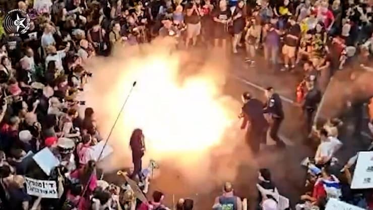 הפרות סדר בהפגנה להחזרת החטופים