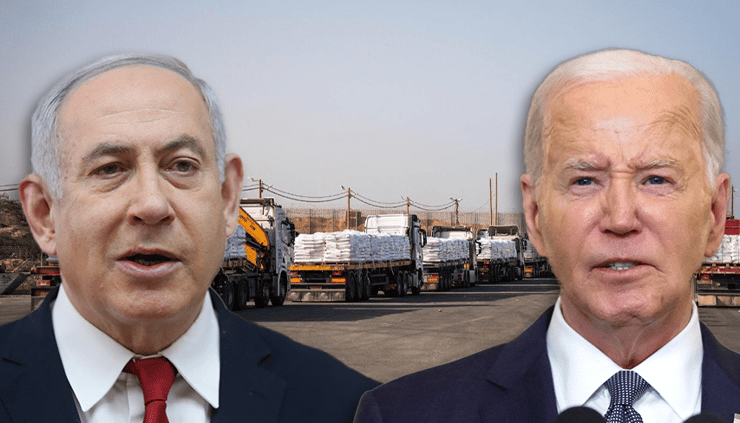  תיעוד מהעברת הסיוע ההומניטרי לצפון הרצועה דרך מעבר 'ארז מערב