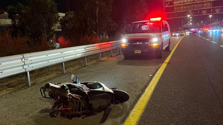 זירת התאונה בכביש 431 ליד ראשון לציון