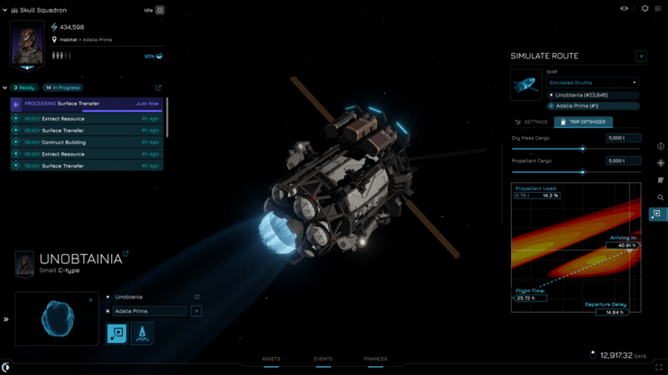 A ship in flight 
