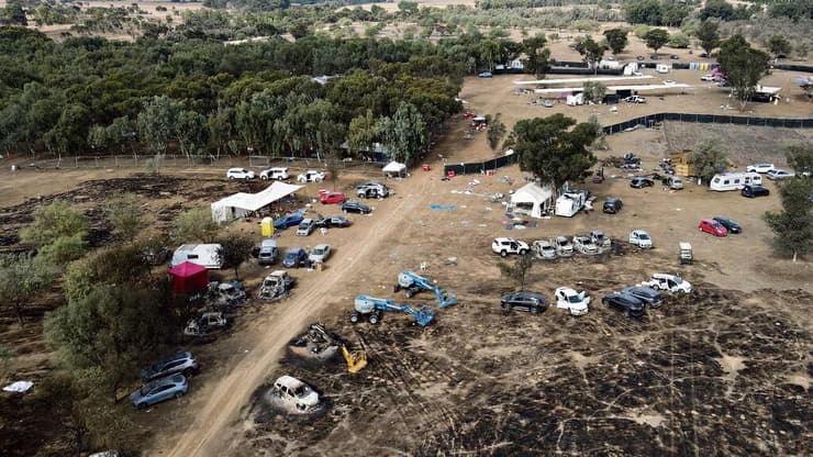 מתחם מסיבת הנובה ברעים. אחד הנחקרים סיפר: "פשוט לקחתי מסיפורי ניצולים שקראתי בתקשורת" (צילום: Jack Guez, AFP) מתחם מסיבת הנובה ברעים