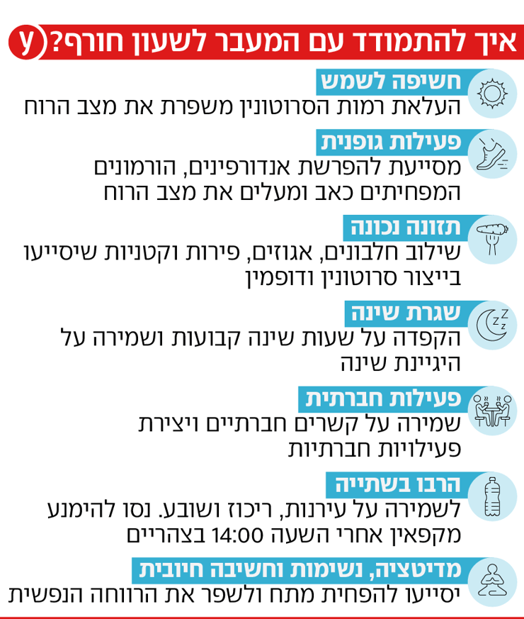איך להתמודד עם המעבר לשעון חורף?