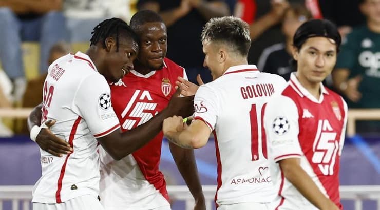 שחקני מונאקו חוגגים (רויטרס) שחקני מונאקו חוגגים