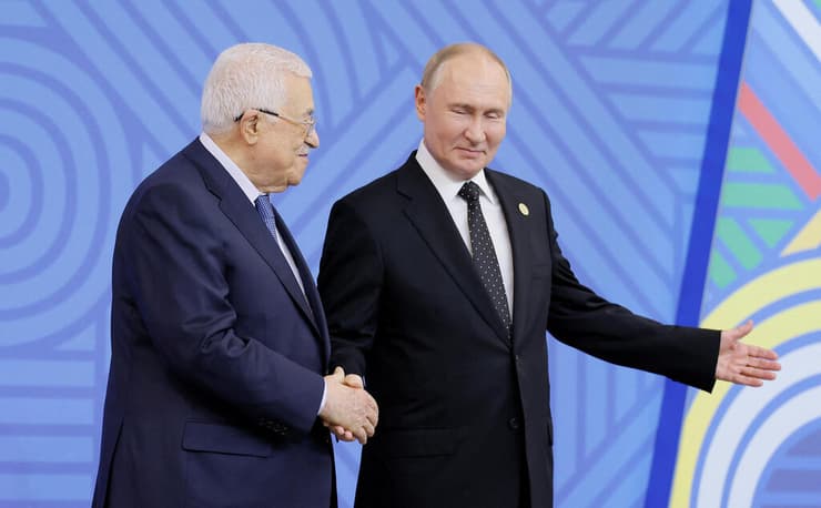 מחמוד עבאס נשיא הרשות הפלסטינית וולדימיר פוטין נשיא רוסיה