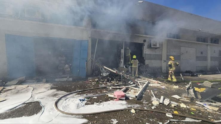 זירת הנפילה באזור התעשייה בעכו