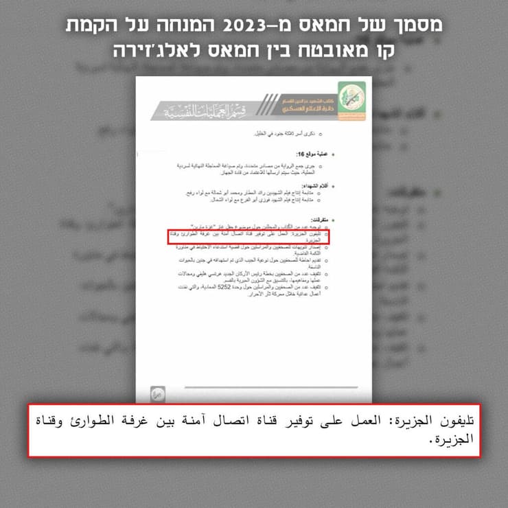 מסמכי הנחיות של חמאס לרשת שידור הטלוויזיה אלג'זירה