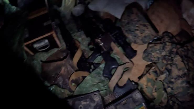 הציוד שנמצא במתחמי הלחימה (צילום: דובר צה"ל) תיעוד ההיערכות של יחידת 'כוח רדואן' ממרחב לבונה