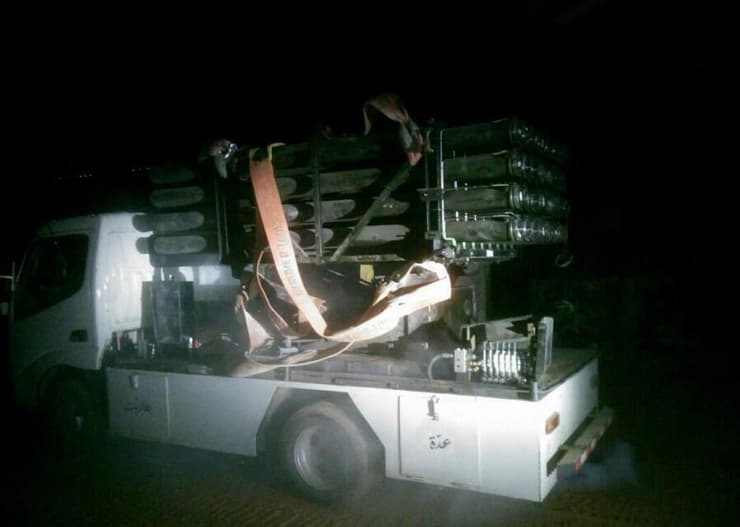 צילום: דובר צה"ל משאיות המשגרים שאותרו על ידי אוגדה 91