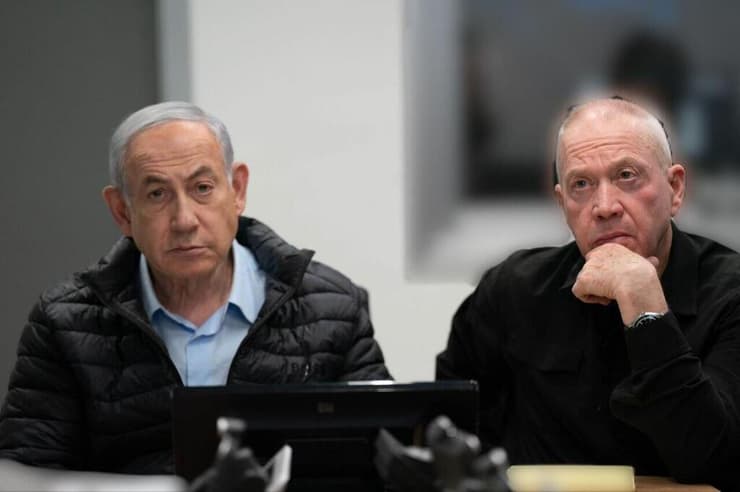יואב גלנט ובנימין נתניהו בבור במהלך התקיפה באיראן, הקריה שבתל אביב