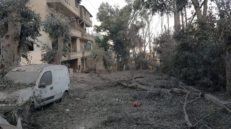 נזקי התקיפות בג'באע באזור אל-בקאע הלילה