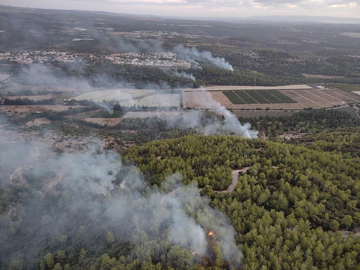 יותר מ-220 אלף דונם עלו באש בעקבות הירי מלבנון. חניתה (צילום: מערך התצפיות של יחידת הפיקוח, קק״ל) יער חניתה