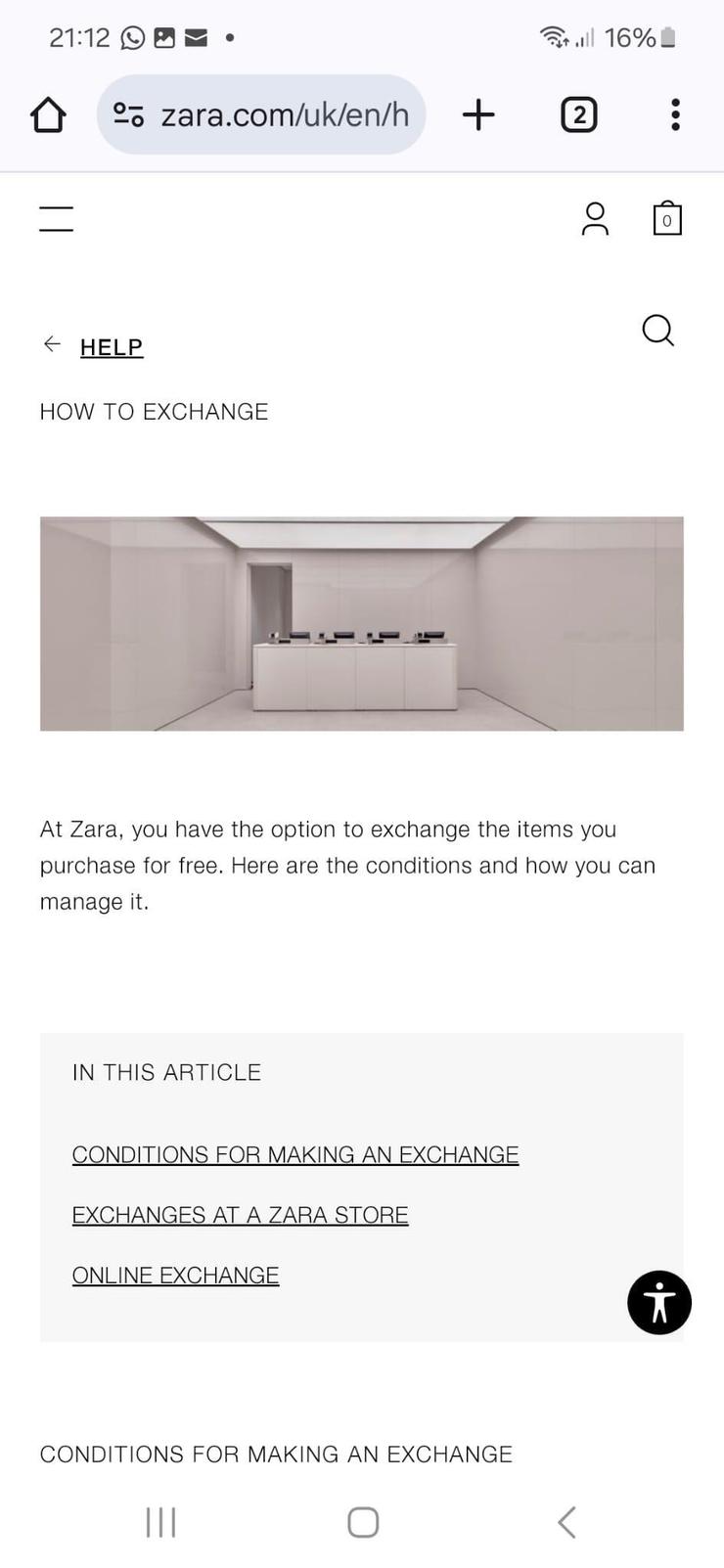 תנאי ההחזר של זארה באנגליה